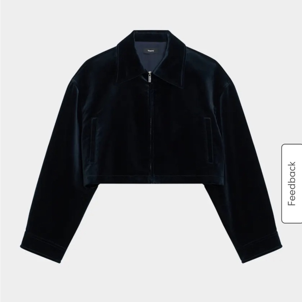 Theory NWT!!!  Women's dark blue Cropped velvet Jacket